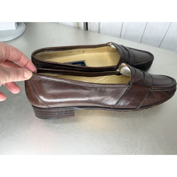 Cole Haan BRAGANO Italy Brown Smooth Leather Loafers Shoes Men’s 8 Womens 9/9.5 main image 2